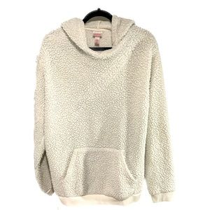 White Fuzzy Pullover Bear Pajama Hoodie